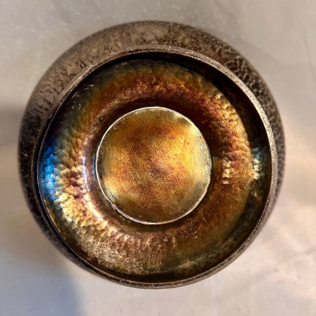 Antique Arts and Crafts Hammered Silverplate Bowl For Sale - Image 12 of 13