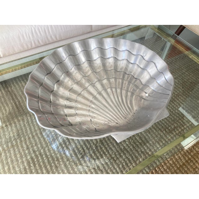 Large Arthur Court Style Shell Bowl. Beautiful details in the cast aluminum. Add some Boho Chic Style to your home or...