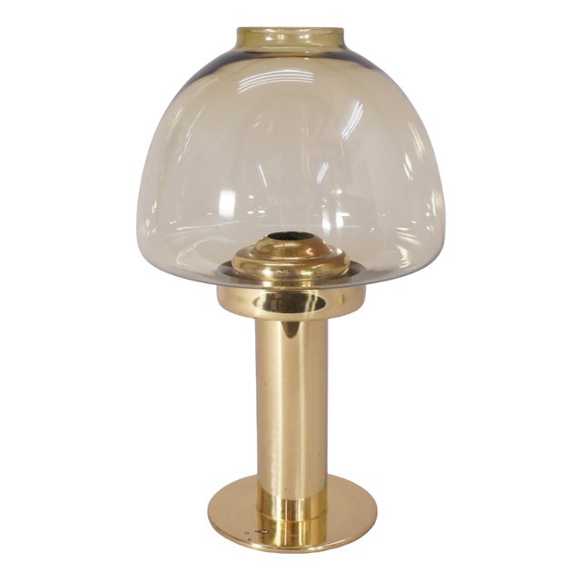 Candleholder in Glass and Brass by Hans-Agne Jakobsson, 1970s For Sale