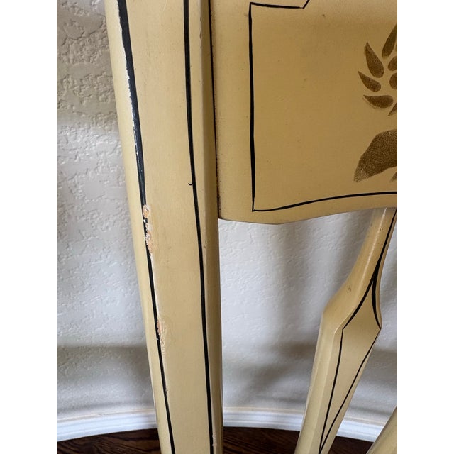 American Pair of 1975 Ethan Allen Stenciled Thumb Back Windsor Dining Chairs For Sale - Image 3 of 12