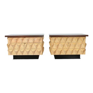 1970s Brutalist Sculptural Pair of Nightstands For Sale
