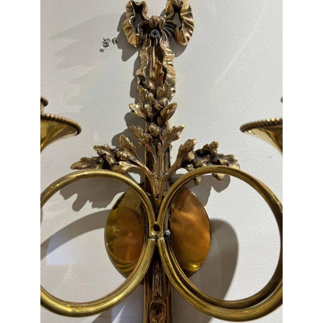 1920 French Gilt Bronze Sconces - a Pair For Sale In New York - Image 6 of 6