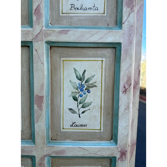 Late 20th-Century Hand-Painted Botanical Cabinet For Sale - Image 9 of 17
