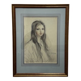 Early 20th Century Albert Edward Sterner Portrait of a Young Woman, Signed + Dated For Sale