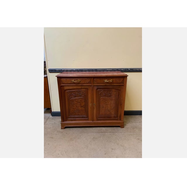 Antique Art Nouveau Walnut Sideboard, 1910 For Sale - Image 3 of 13