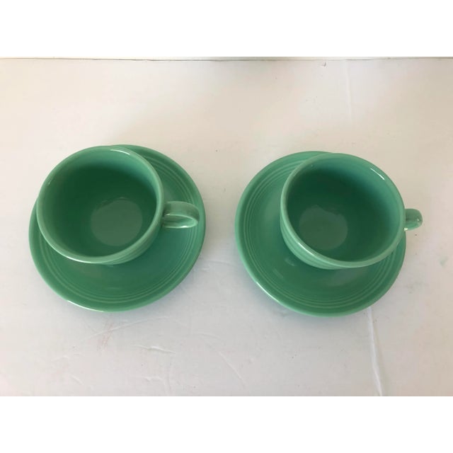 Fiesta Ware Green Coffee Cups & Saucers s-2