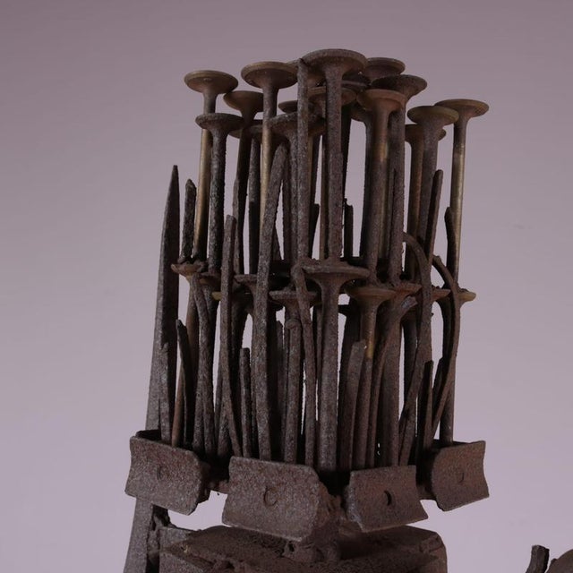 Brown Brutalist Metal Artwork from Frans De Boer Lichtveld, 1970s For Sale - Image 8 of 15