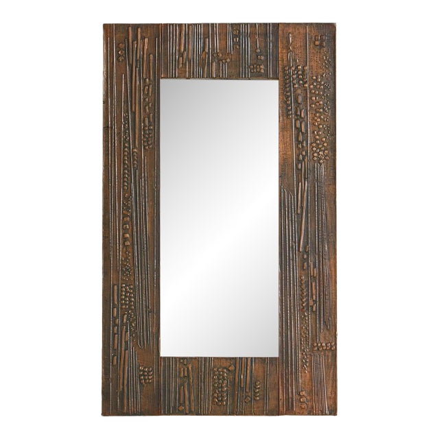 Italian Copper Wall Mirror by Victor Cerrato, 1960s For Sale