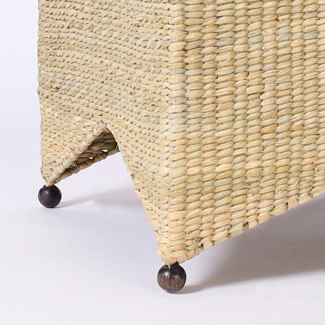 Pair of Two Tiered Wicker Stands of Tables For Sale - Image 9 of 9