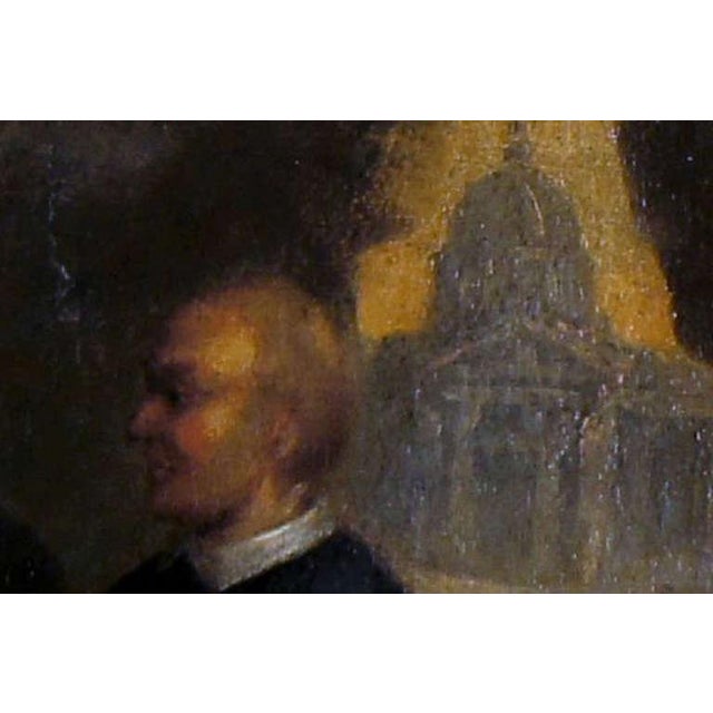 18th Century Italian Old Master Two Monks Eating Lunch with Cathedral in Background For Sale - Image 9 of 11