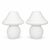 Vintage Italian White Murano Mushroom Lamps - a Pair For Sale