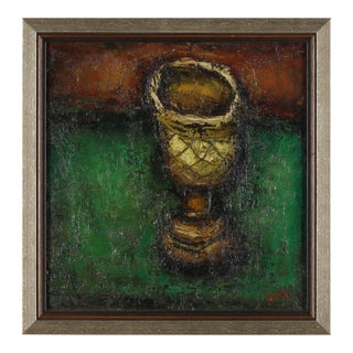 William Mangum (American, 1924-2013) Still Life With Goblet Oil on Board For Sale