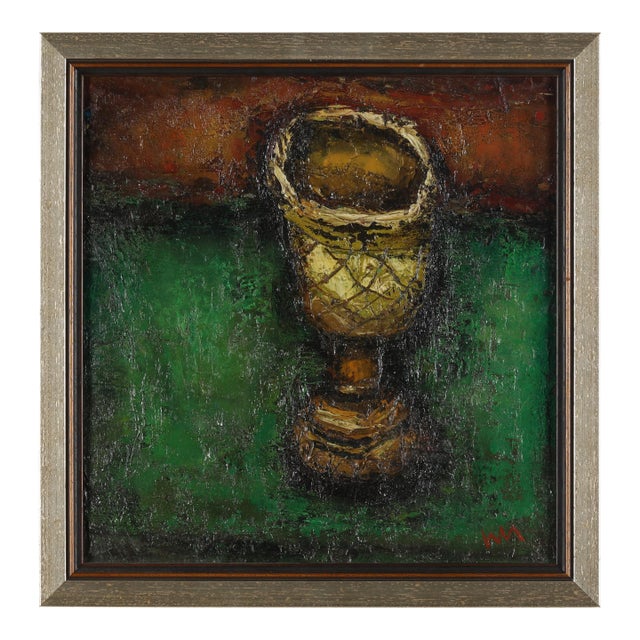 William Mangum (American, 1924-2013) Still Life With Goblet Oil on Board For Sale