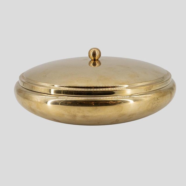Gold Vintage Brass Bowl with Lid, 1970s For Sale - Image 8 of 8