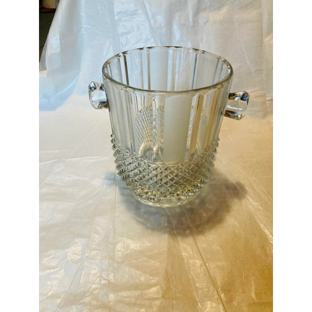 Glass Mid 20th Century Vintage Crystal Ice Bucket For Sale - Image 7 of 7