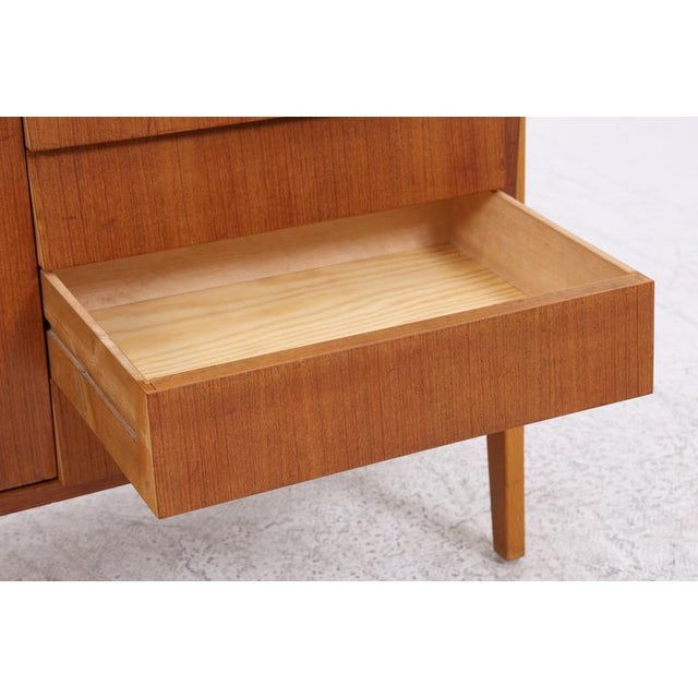 Mid-Century Teak Bookshelf with 5 Drawers and Door For Sale - Image 9 of 18