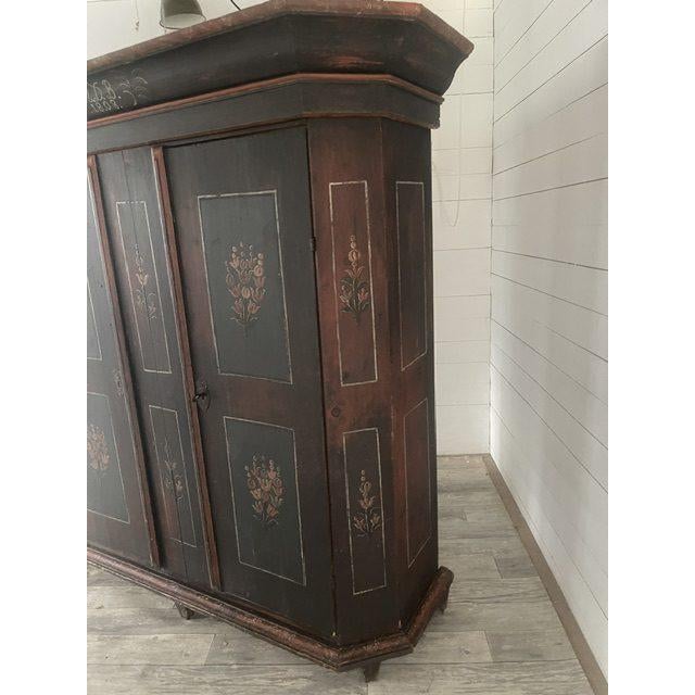 German Two Doors Barok Bauernbemahlt Closet, 1809 For Sale - Image 4 of 16
