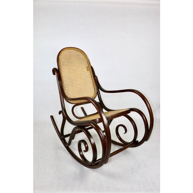 Vintage Brown Rocking Chair by Michael Thonet For Sale - Image 13 of 13