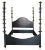 NOIR Ferret Bed, Queen, Hand Rubbed Black For Sale