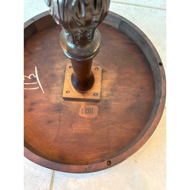 Vintage Hand Carved Tripod Pie Crust Wood Accent Table in the Manner of Chippendale For Sale - Image 14 of 16