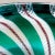 Mid-Century Modern Vintage Murano Green White Glittery Ribbons Gold Flecks Top Italian Art Glass Vanity Powder Jewelry Box For Sale - Image 3 of 6