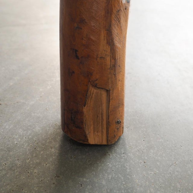 Brown Vintage French Elm Wood Trunk Side Table, 1960s For Sale - Image 8 of 18