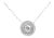 .925 Sterling Silver 1/2 Cttw Round Diamond Halo Circle Pendant 18" Necklace For Sale