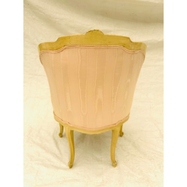 Wood 70's Vintage Louis XV Style French Corner Chair Soft Pink For Sale - Image 7 of 9
