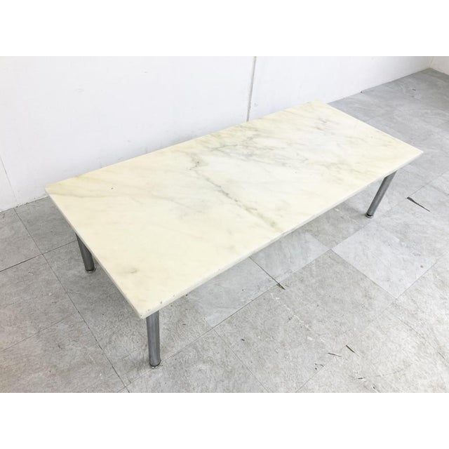 Vintage White Marble Coffee Table, 1960s For Sale - Image 10 of 11