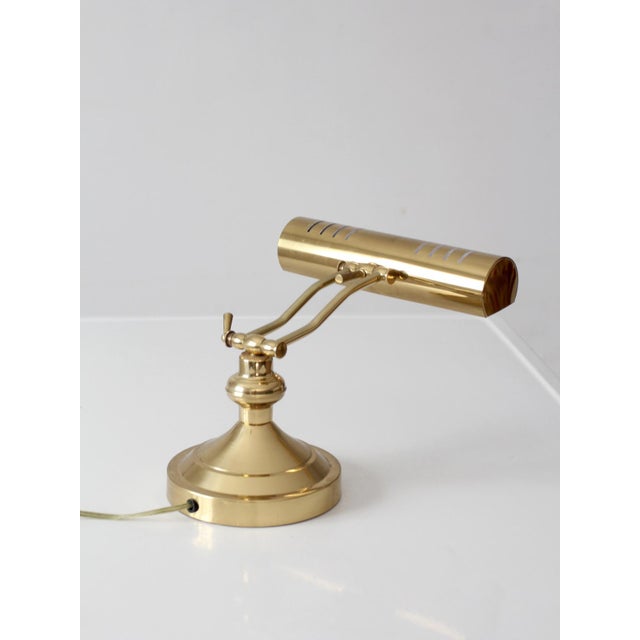 Vintage 1970s Brass Adjustable Banker’s Desk Lamp For Sale - Image 10 of 14