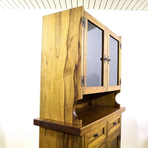 Wood Sideboard with Glass Doors and Drawers For Sale - Image 13 of 15