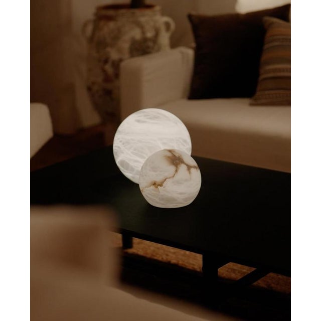 Not Yet Made - Made To Order Wireless Moon Small Table Lamp by United Alabaster For Sale - Image 5 of 18