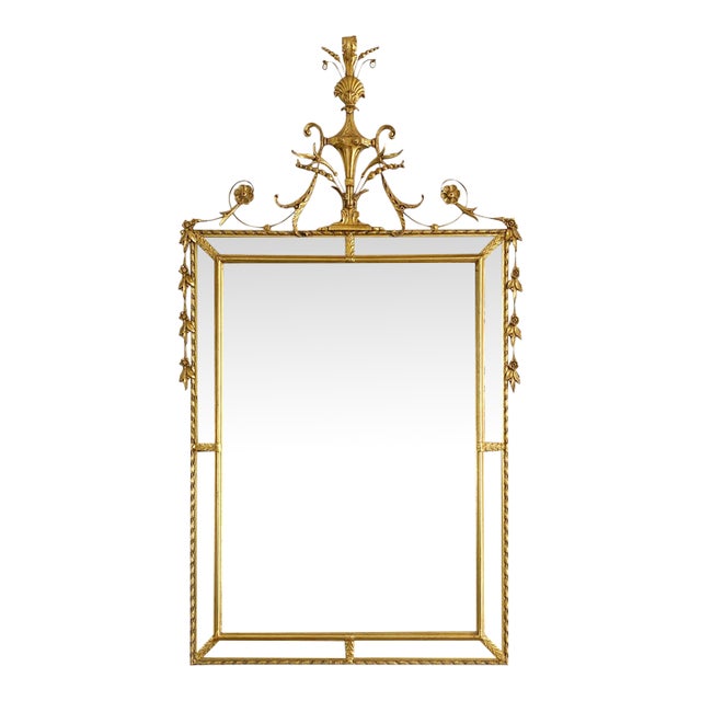 Substantial Vintage Neoclassical Regency Style Wall Mirror For Sale