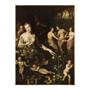 1955 After School of Fontainebleau "Venus and the Goddess of the Waters", Vintage Full-Color Print