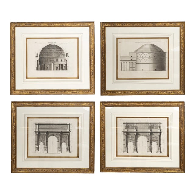 Set of Four Framed Engravings of Roman Architecture by Pierre Lepautre For Sale