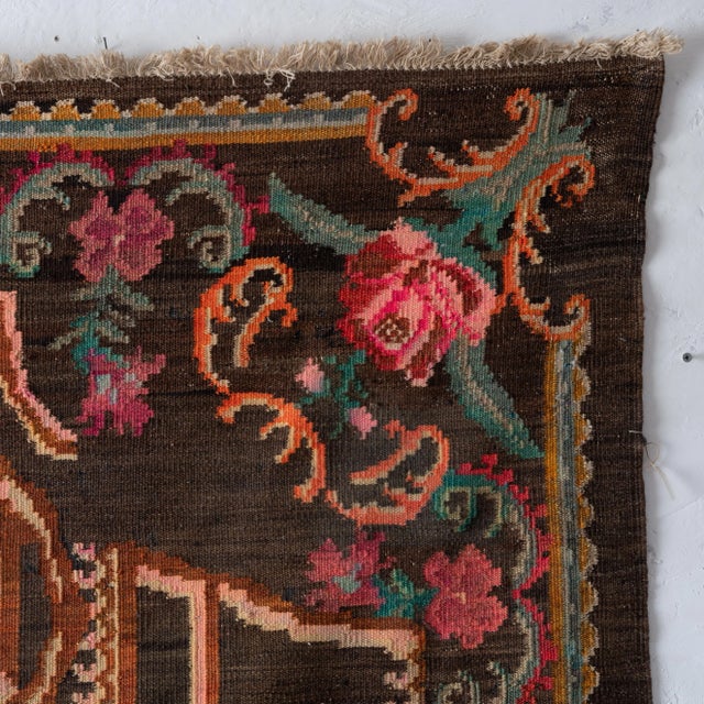 Dark Pink Bessarabian Kilim Rug, C.1920s For Sale - Image 8 of 11