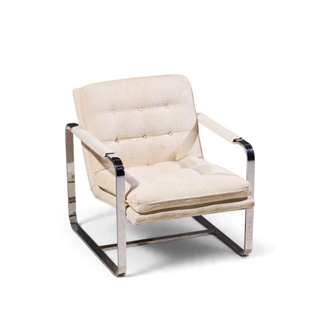 Milo Baughman Style Mid Century Chrome Lounge Chairs - Pair For Sale - Image 12 of 12
