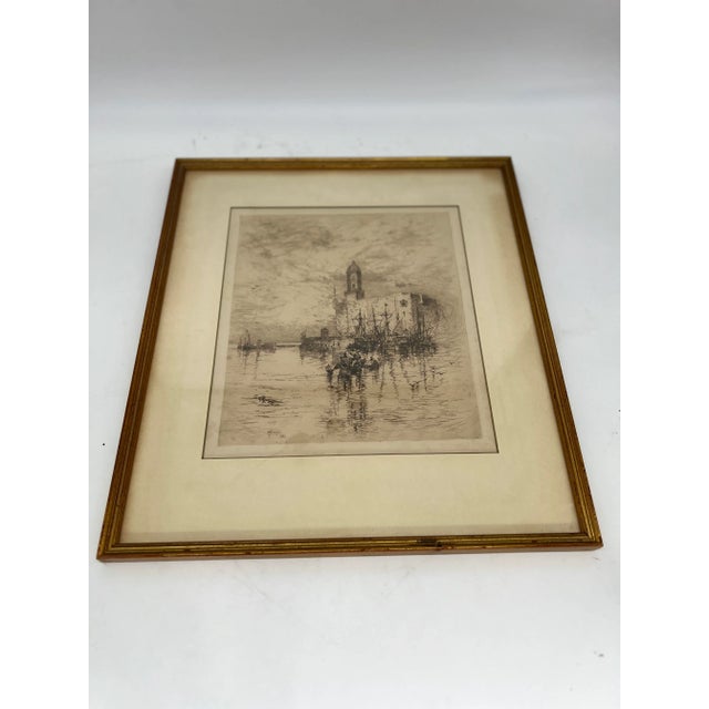 Thomas Moran (American, 1837-1926). Thomas Moran "Castle of San Juan de Vlua, Vera Cruz" Etching C. 1884