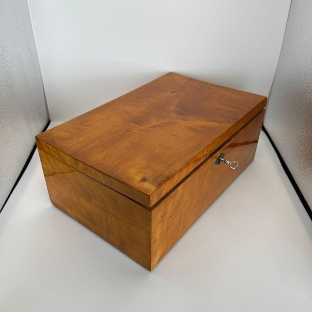 Late Biedermeier Box in Solid Birch, Northern Germany, 1840 For Sale - Image 4 of 18
