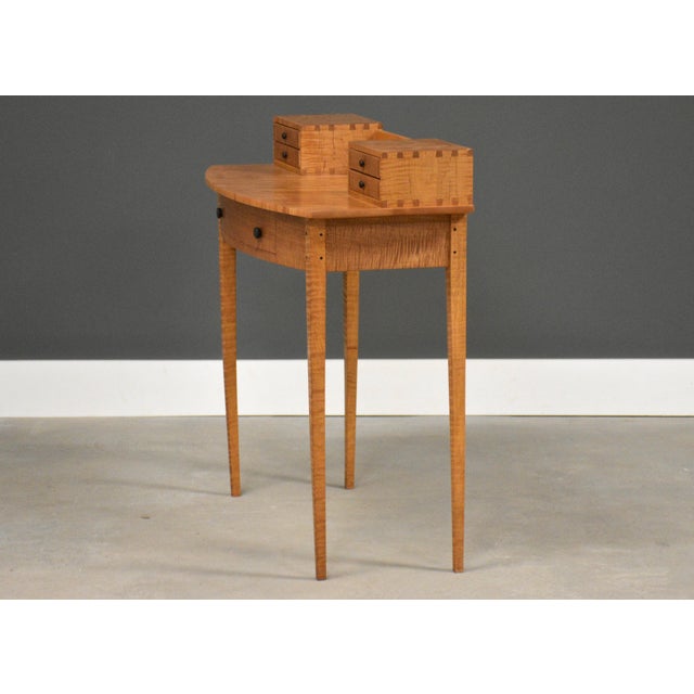 American 1990s Curly Maple Secretary Desk by Robert Gasperetti For Sale - Image 3 of 11