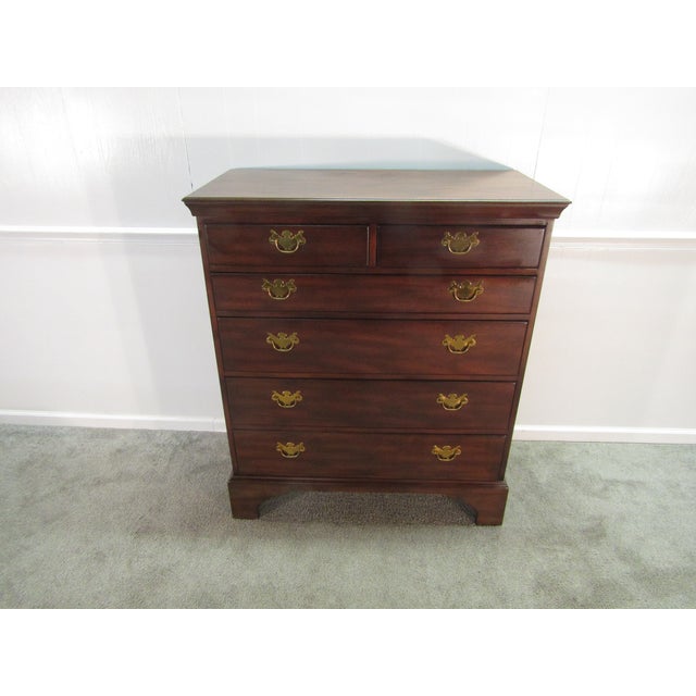 Item 87248: Kittinger Williamsburg Adaptation solid mahogany chest of drawers. Age:1980's. Details: Dovetailed drawers....