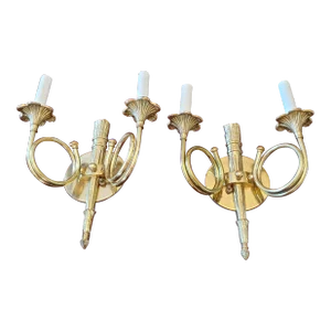 Pair Vintage Mid-Century Modern Quiver Arrow Sconces