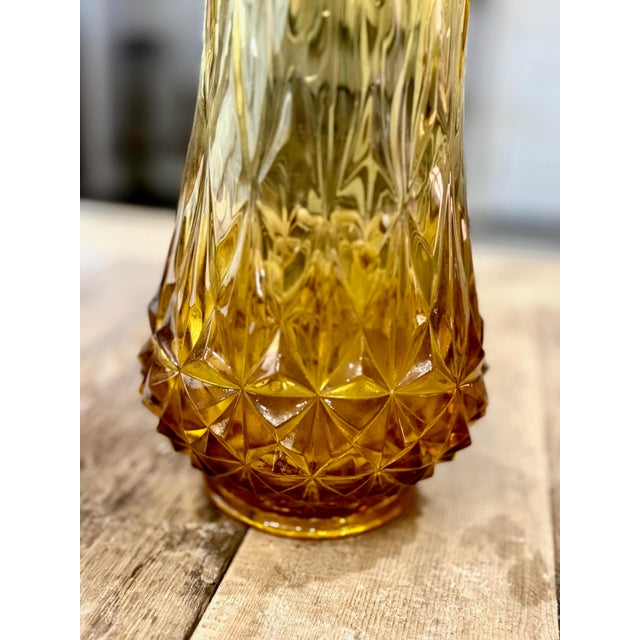 Stunning Amber glass diamond butt vase - one of LE Smith’s most fabulous pieces