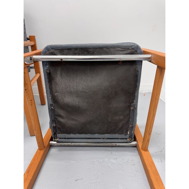 Vintage Danish Modern High-Back Lounge Chairs, Pair, C. 1970s For Sale - Image 10 of 13