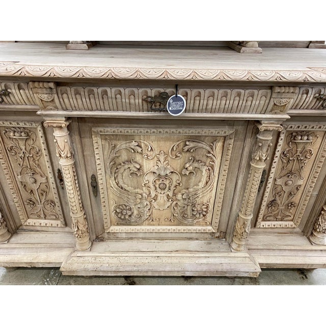 Tan 19th Century French Renaissance Bleached Walnut Cabinet For Sale - Image 8 of 13