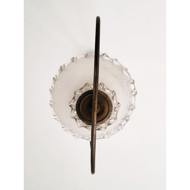 Gold Mid-Century Murano Glass and Brass Pendant attributed to Barovier & Toso, 1950s For Sale - Image 8 of 18