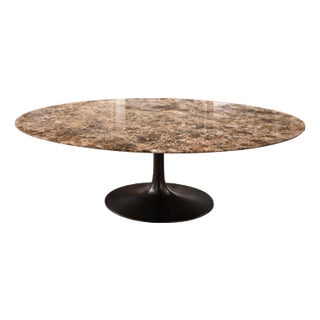 Oval Marble Knoll Edition Emperador Table from Eero Saarinen, 2024 For Sale