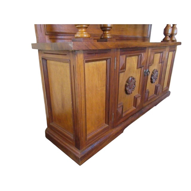 Vintage Spanish Moorish Style Dining Room Hutch Cabinet Breakfront Sideboard For Sale - Image 4 of 13