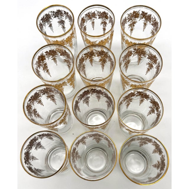 Late 19th Century 12 Belle Époque Gilt Floral Crystal Tumblers, Suitable for Champagne / Wine For Sale - Image 5 of 18