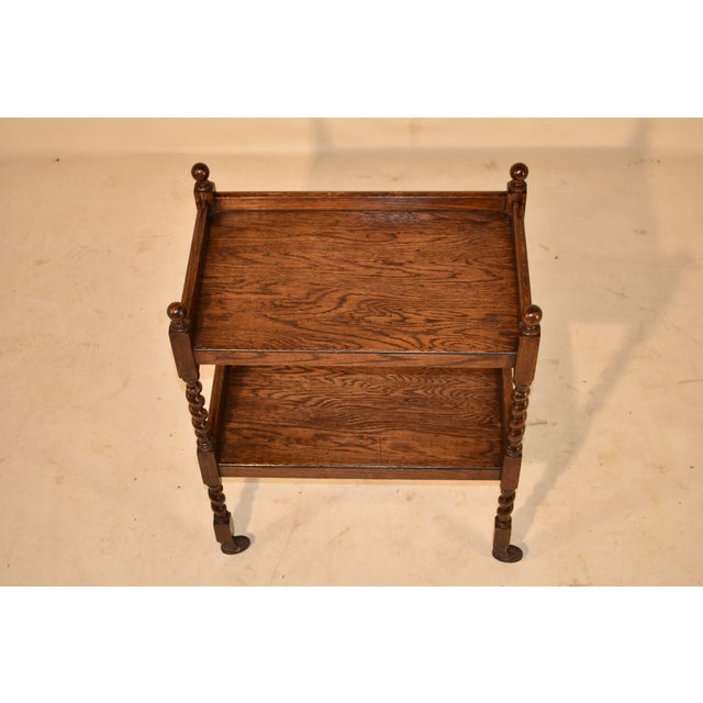 Wood Edwardian Oak Bar Cart From England, Circa 1900 For Sale - Image 7 of 9